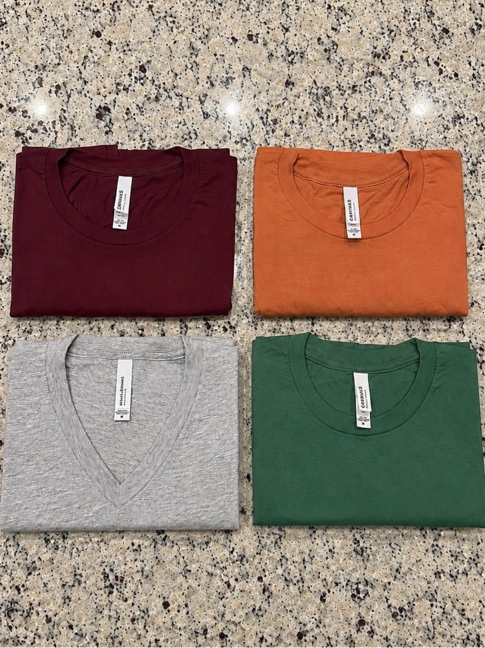 4-Pack Size M Bella Canvas Burgundy, Orange, Gray & Green Unisex T Shirts New